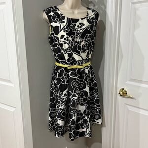 Limited Black and White Floral A-Line Dress